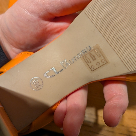 Orange Block Heel Sandals - Picture 11 of 16